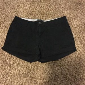 Black midi cuffed shorts